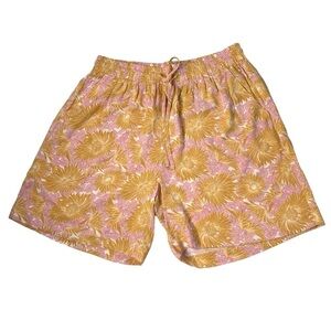 NWT SOYA CONCEPT Pink Yellow Floral Loose Fit Shorts Women's Size M